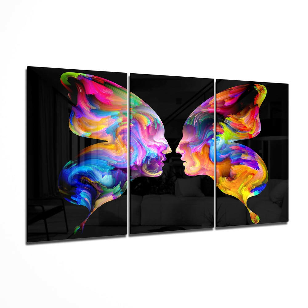 Butterfly glass wall art printed on tempered glass