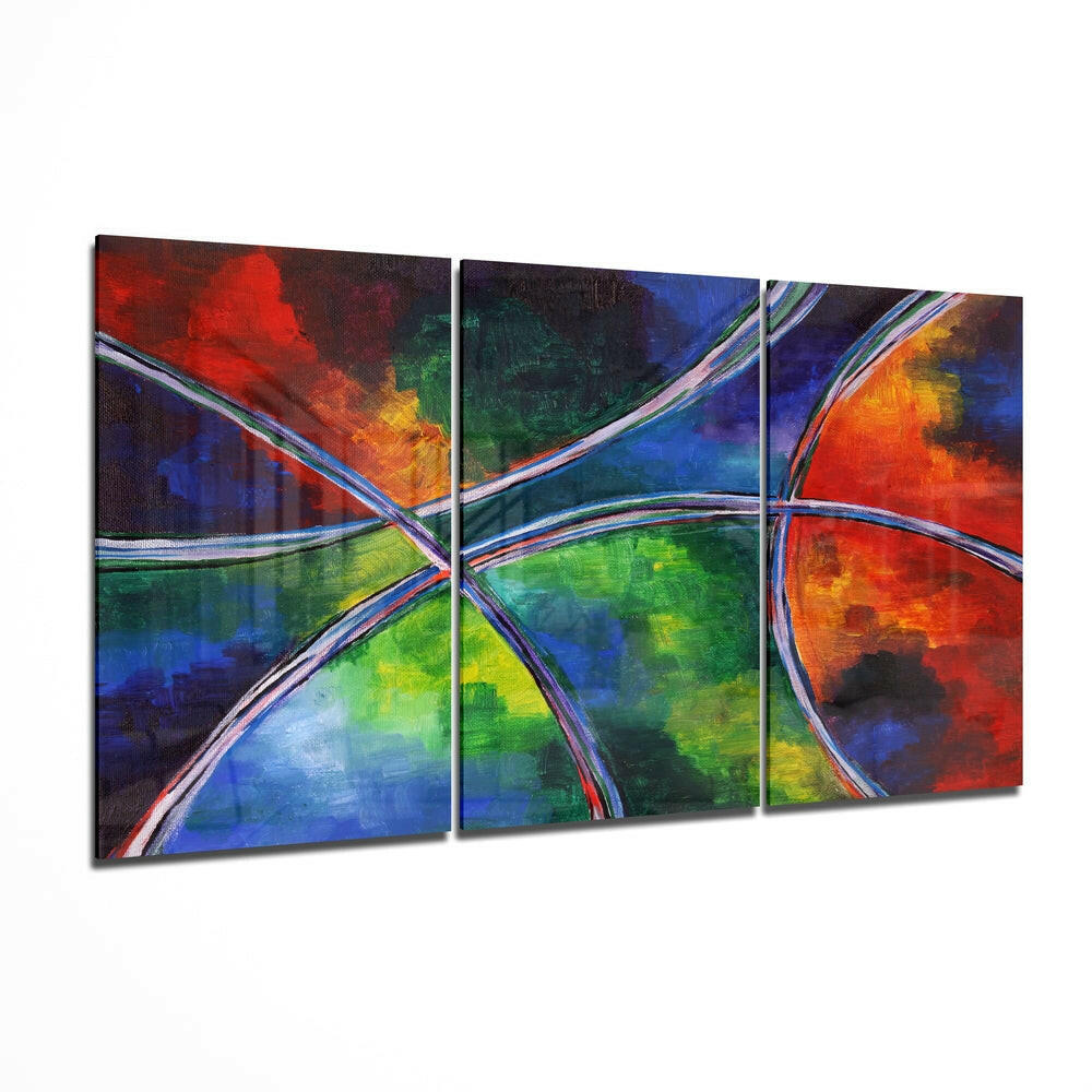 Circle geometric glass wall art