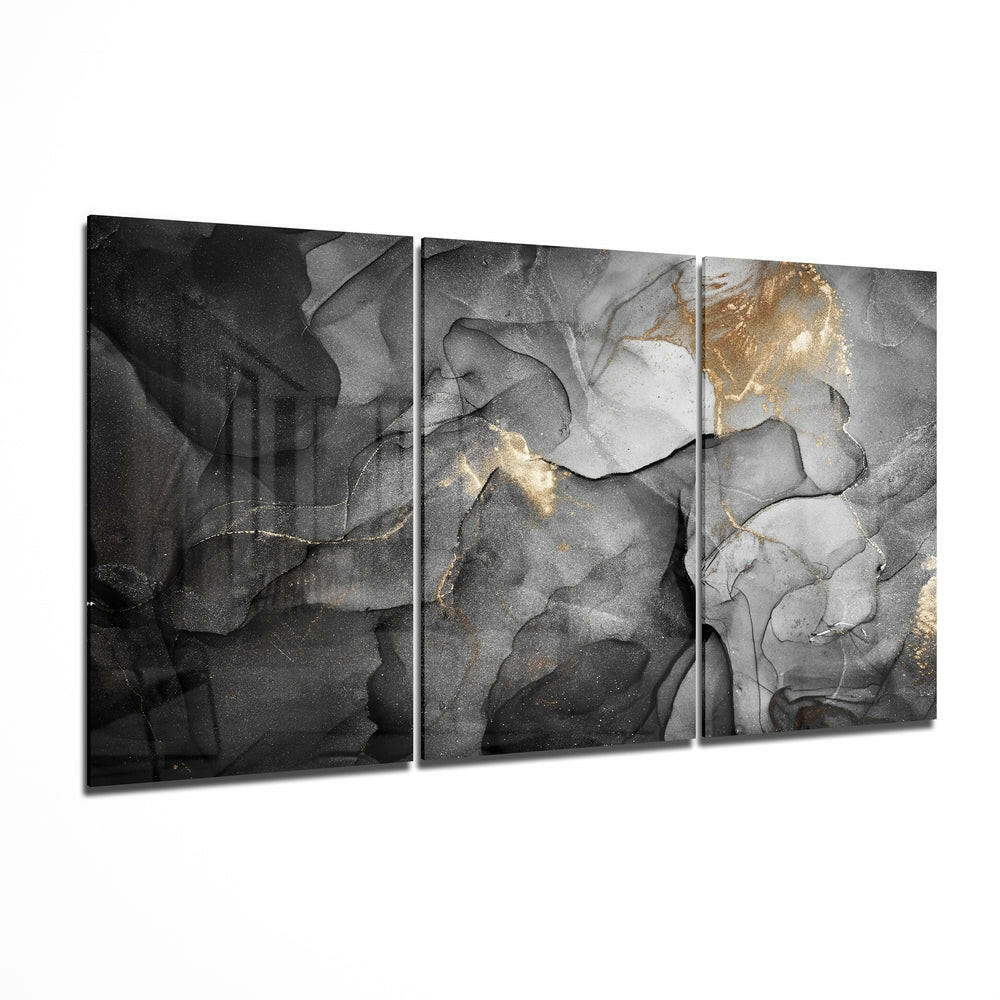 Noble gray abstract glass wall art