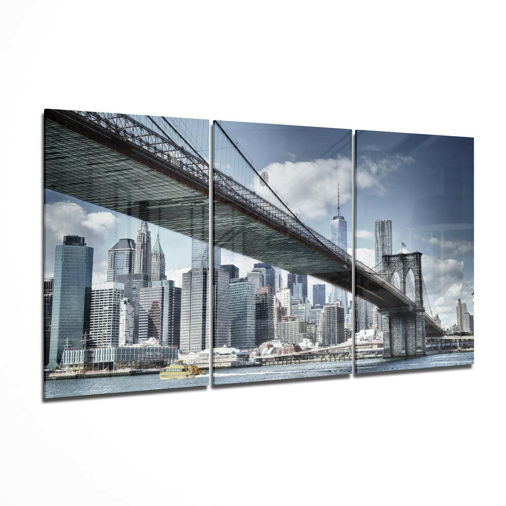 Manhattan skyline glass wall art