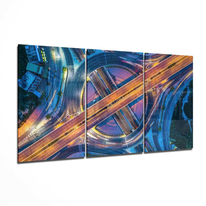 Cosmopolitan roads glass wall art print