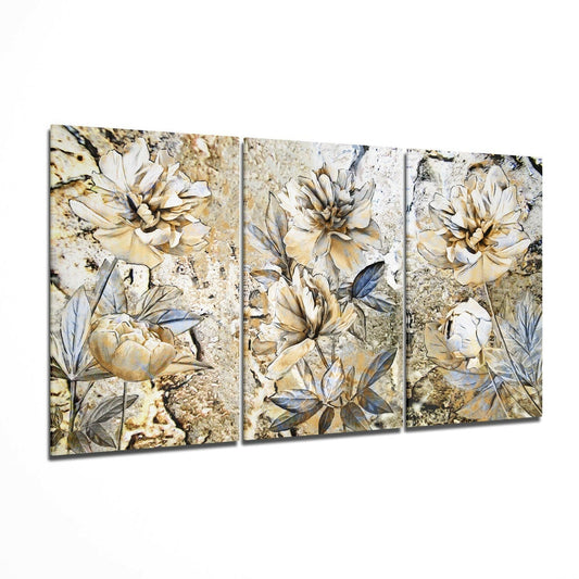Flowers glass wall art printed on tempered glass