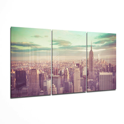 City glass wall art print