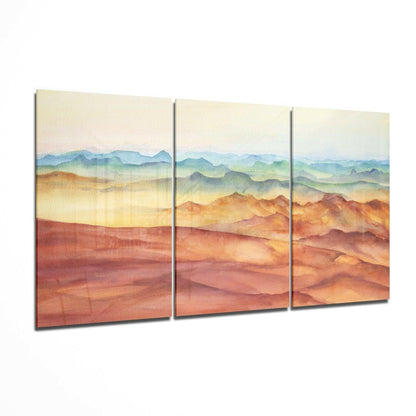 Earth-toned glass wall art print