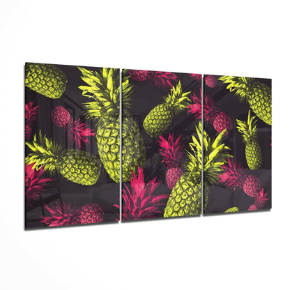 Pineapple glass wall art print
