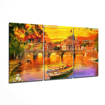 Sunset glass wall art print