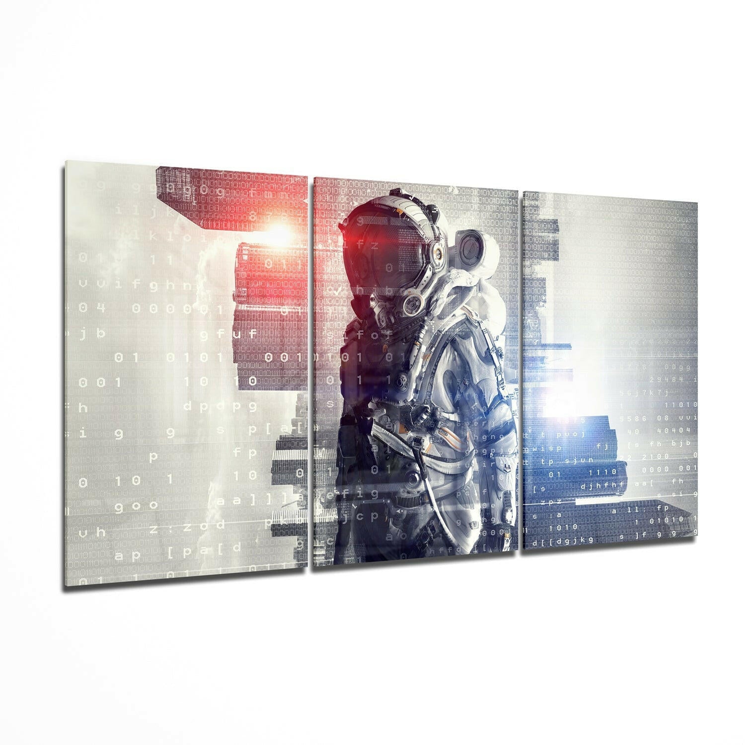 Astronaut Glass Wall Art 3-piece set