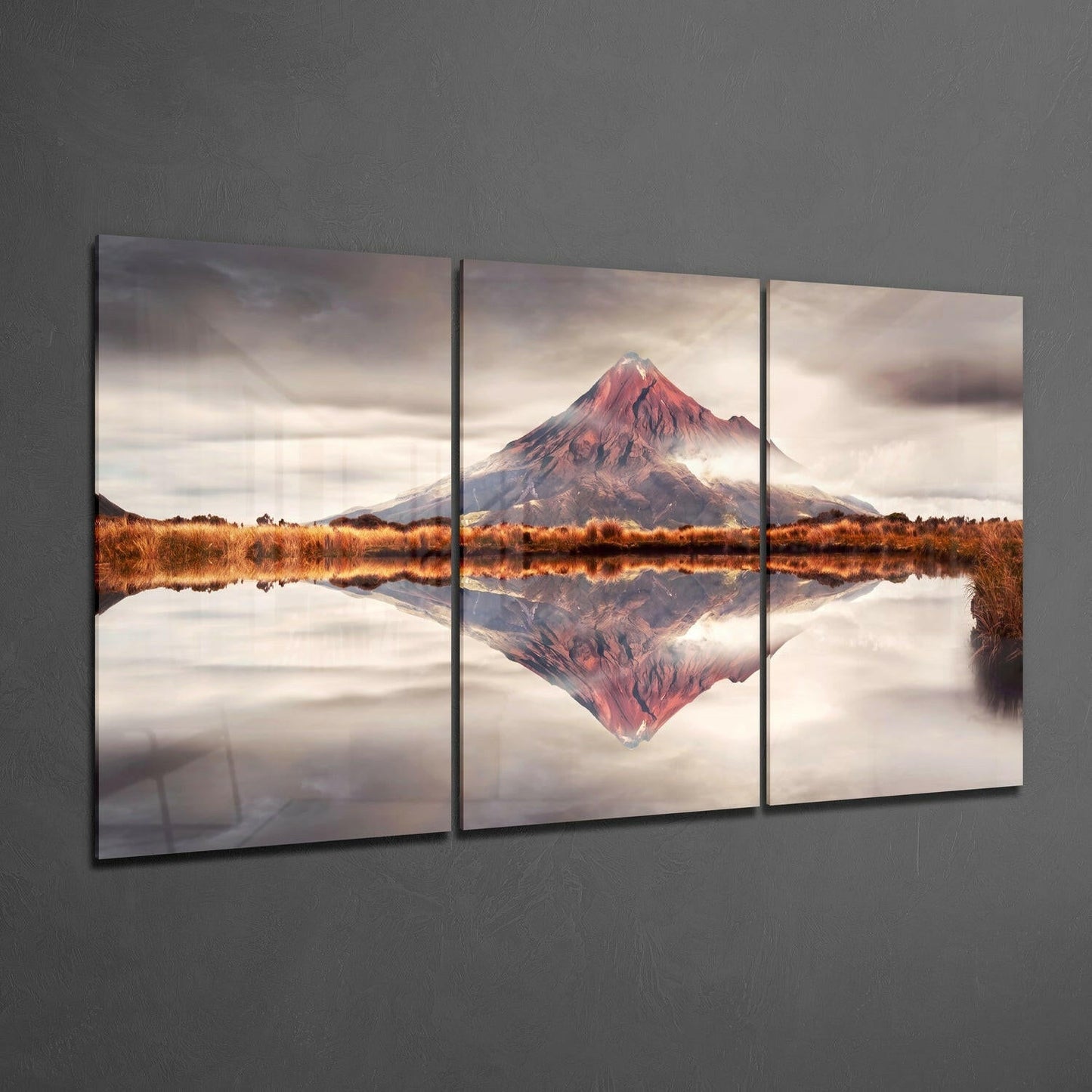Panoramic Mountain Vista Glass Wall Art