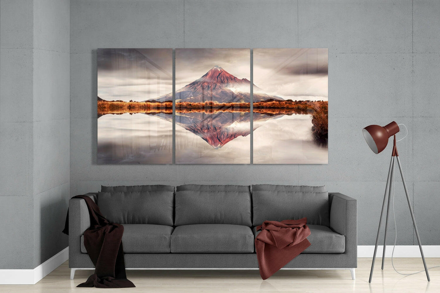 Panoramic Mountain Vista Glass Wall Art