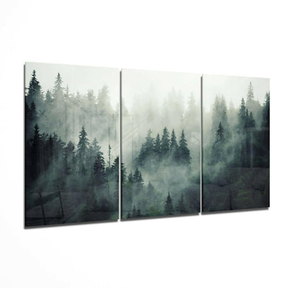 Foggy Forest glass wall art moody nature
