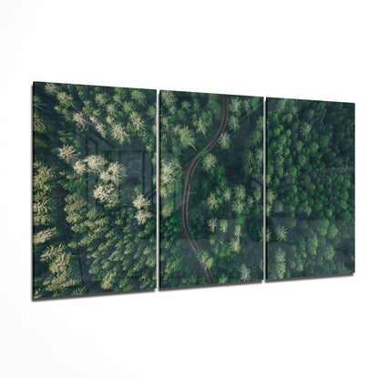 Forest glass wall art nature decor