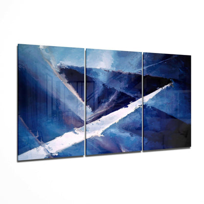 Sharp Blue abstract glass wall art