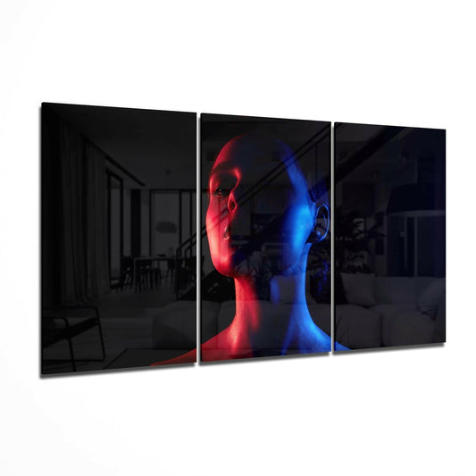 Woman's Portrait 3-Panel Glass Wall Art Set