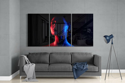 Woman's Portrait 3-Panel Glass Wall Art Set