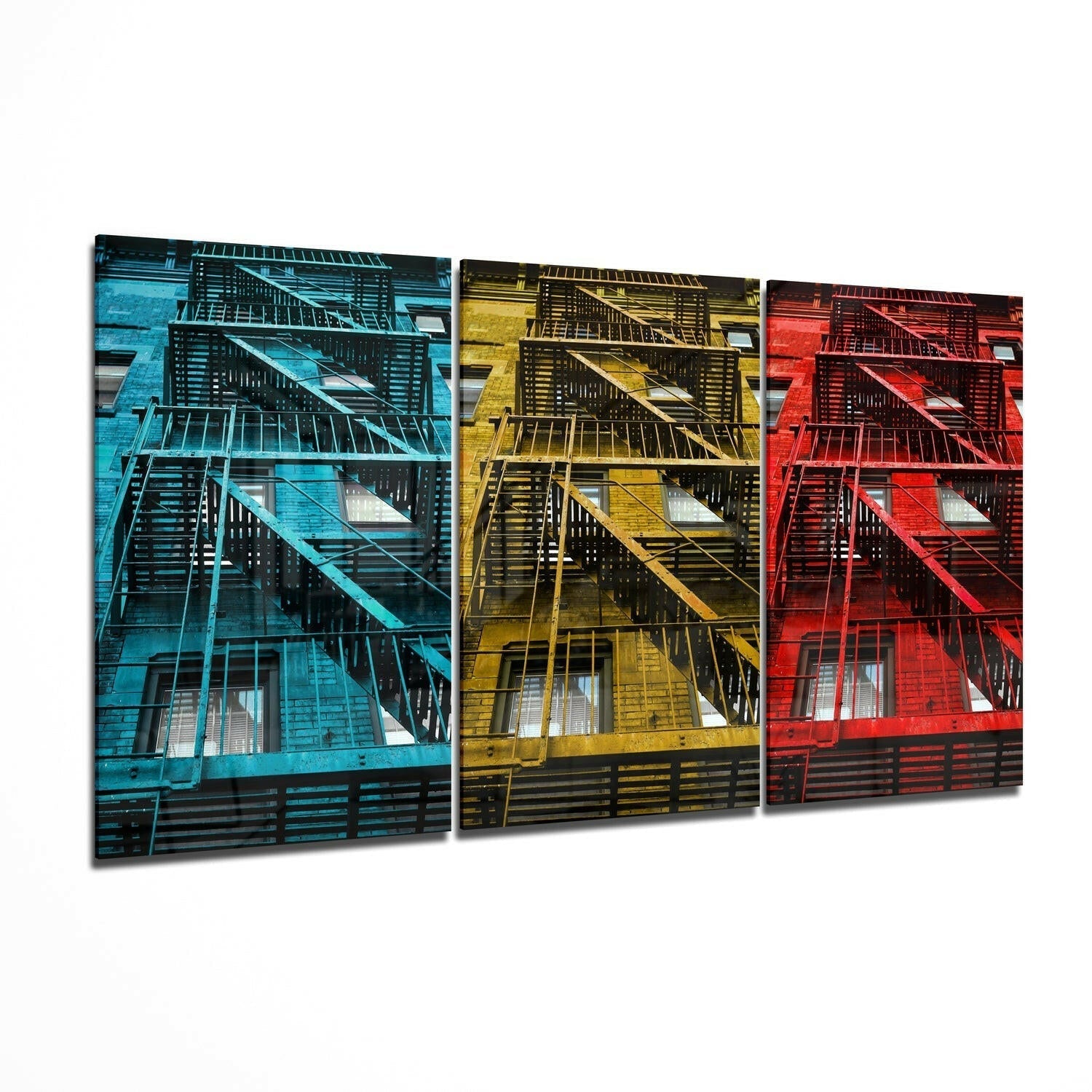 Buildings urban glass wall art