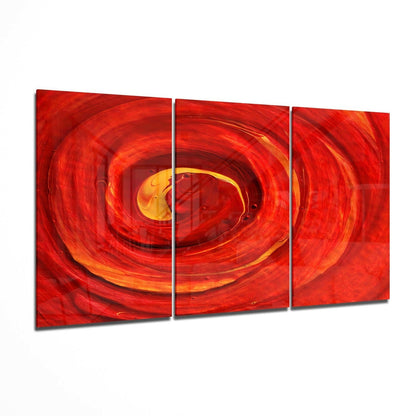 Red Loop bold abstract glass wall art
