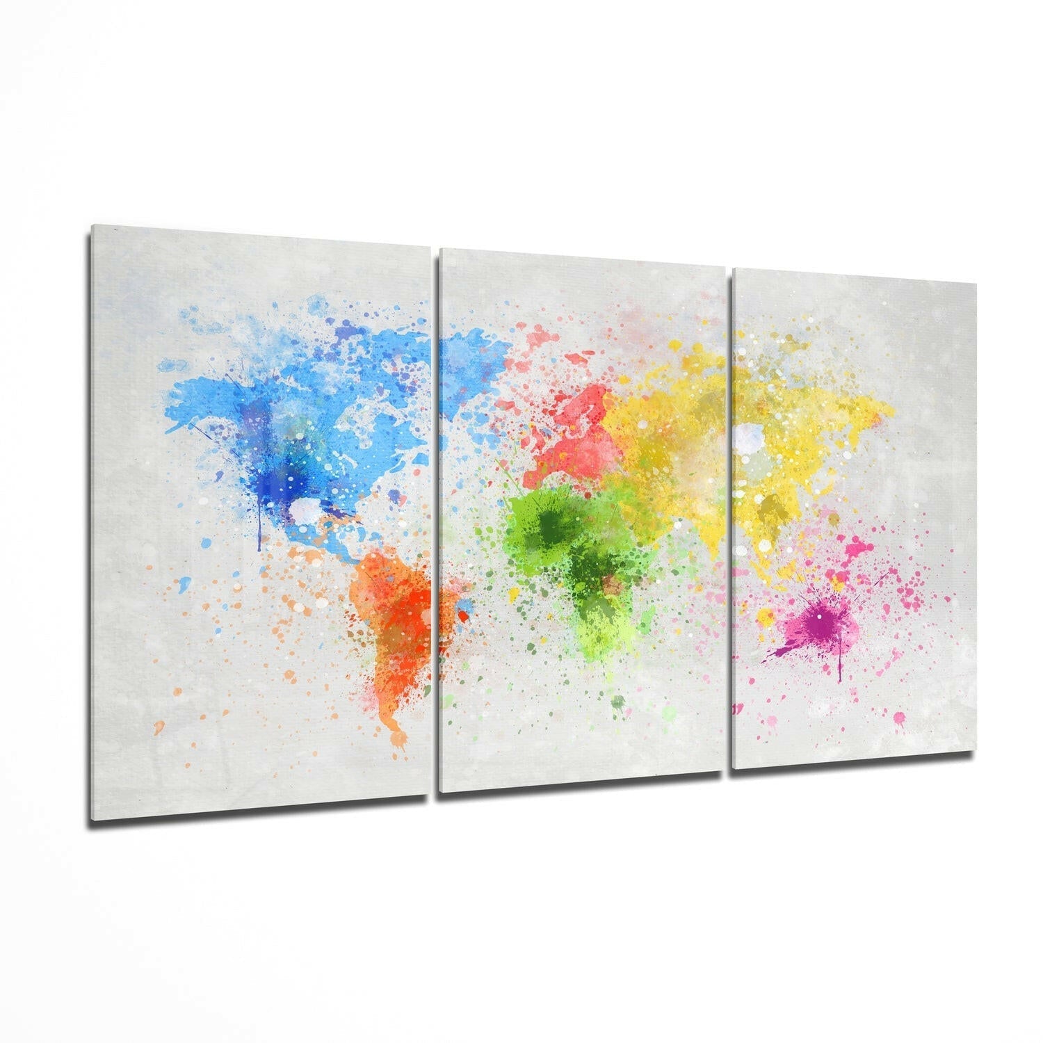 World Map glass wall art printed on tempered glass
