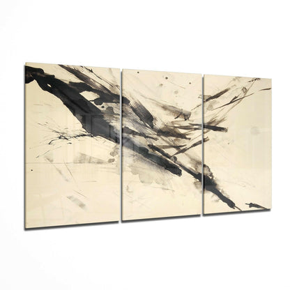 Trace abstract line glass wall art