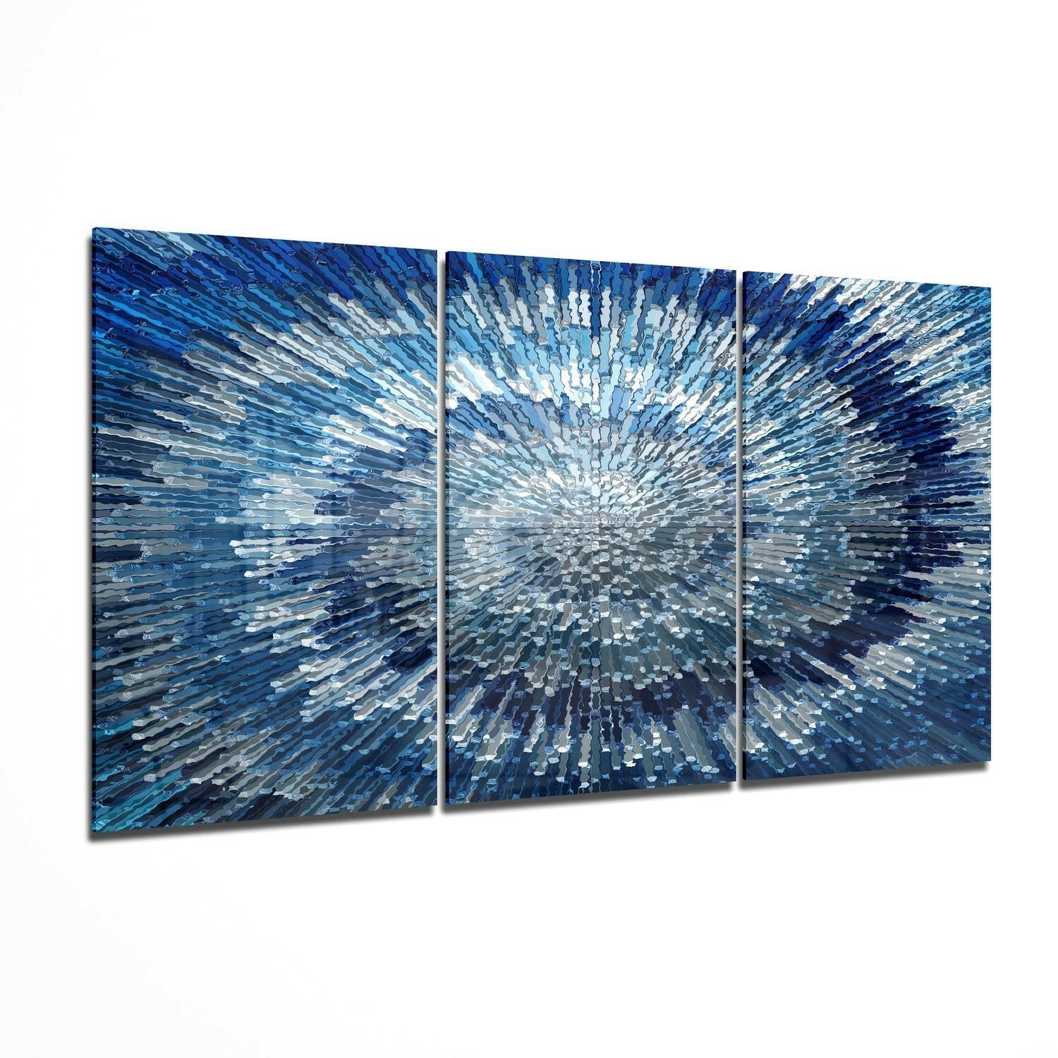 Blue Texture glass wall art modern accent