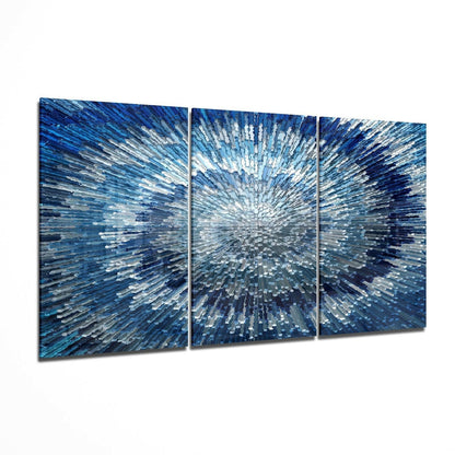 Blue Texture glass wall art modern accent