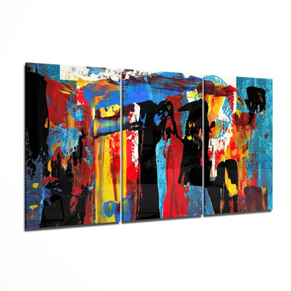 Silhouettes glass wall art modern accent