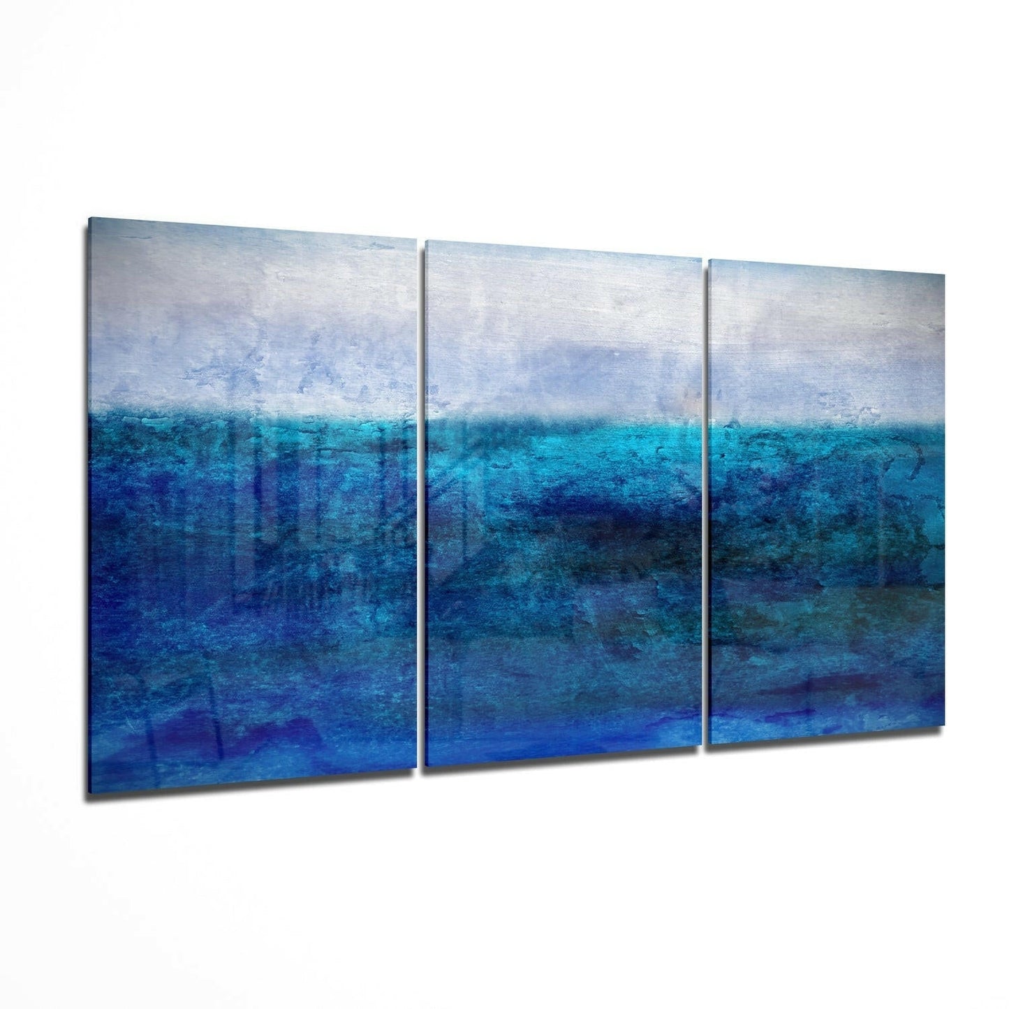 Blue Horizon glass wall art printed on tempered glass