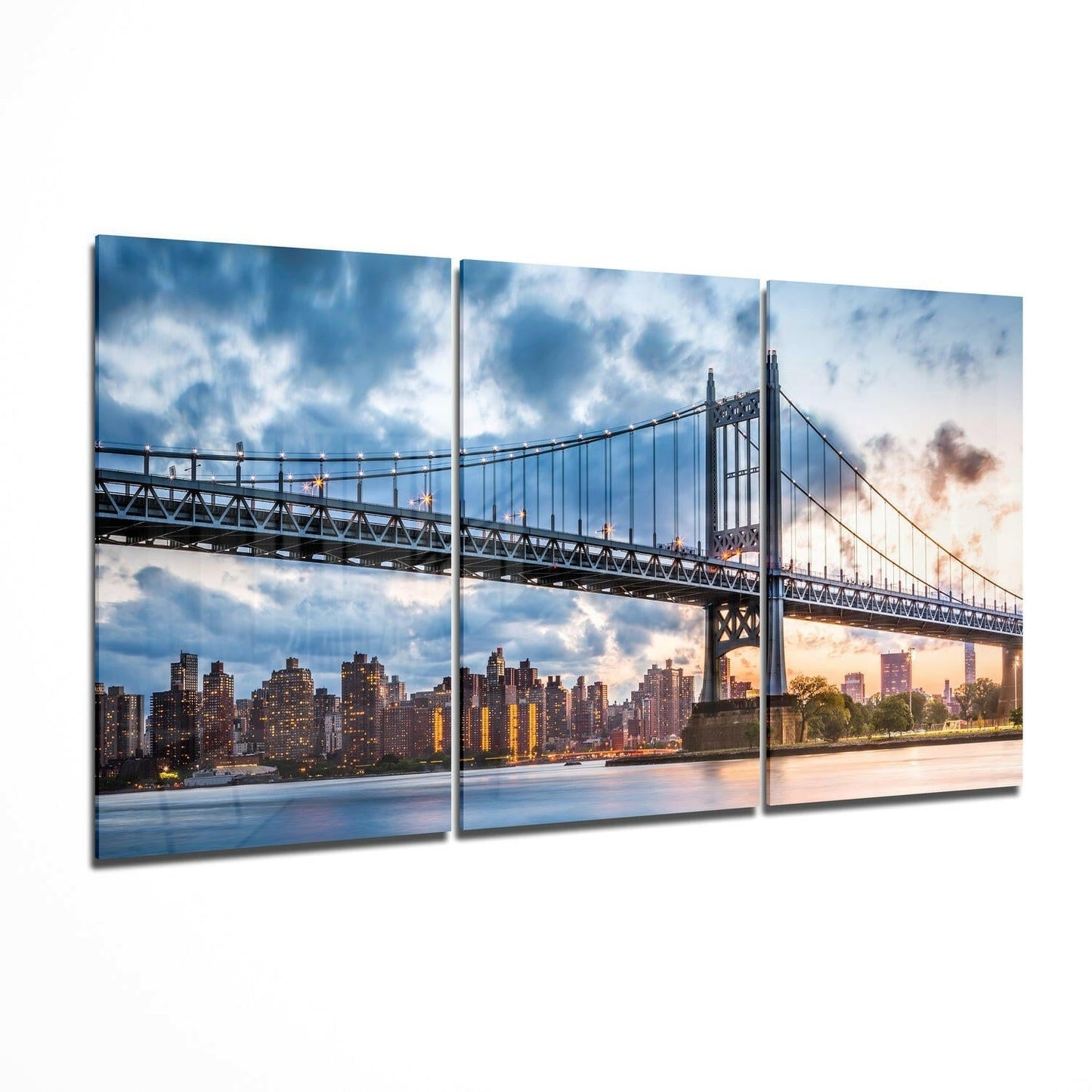 Manhattan skyline glass wall art