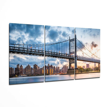 Manhattan skyline glass wall art