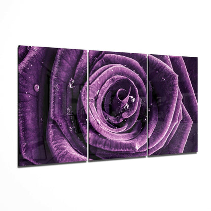 Rose glass wall art floral accent decor