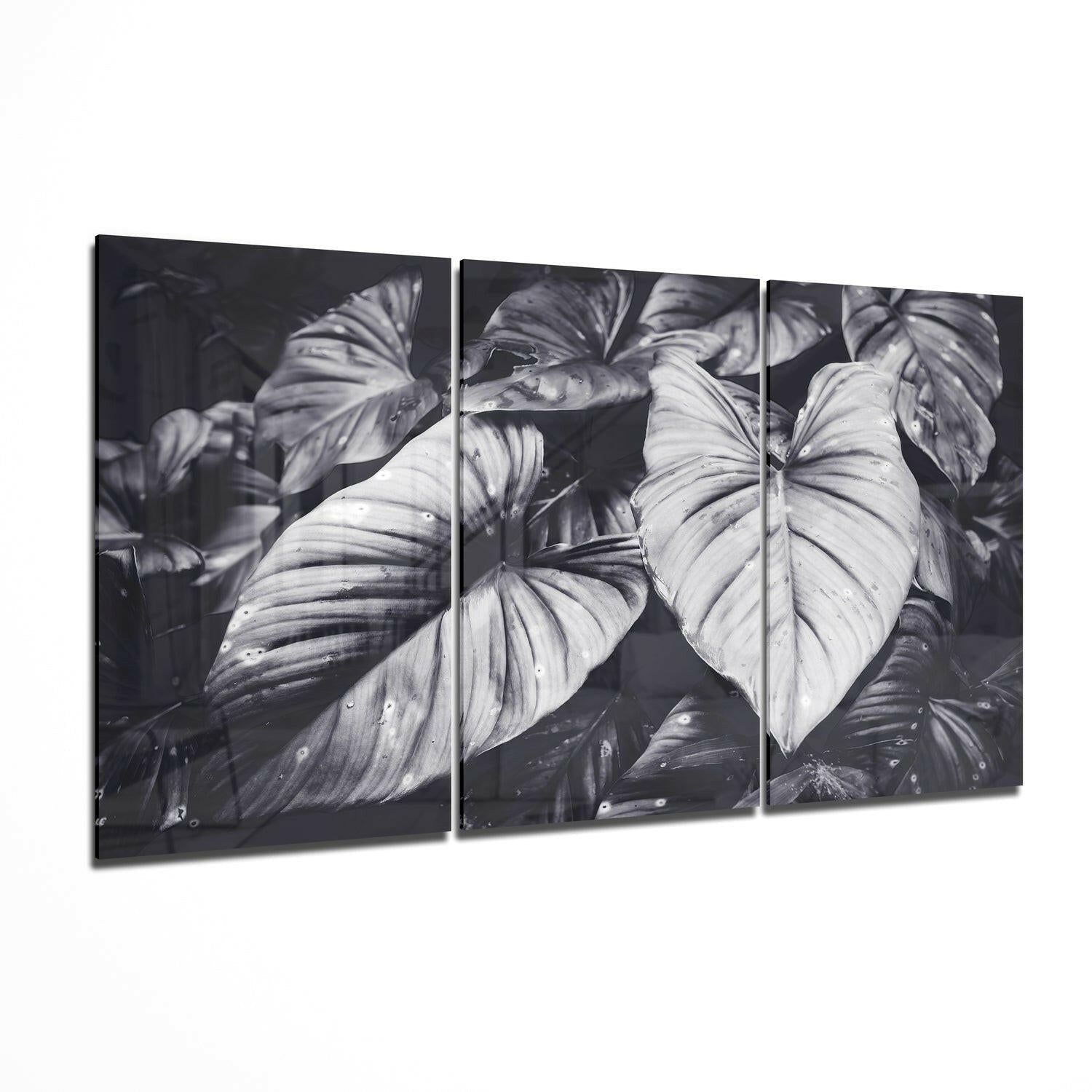 Leaves botanical glass wall art