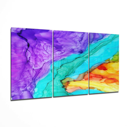 Colors abstract glass wall art