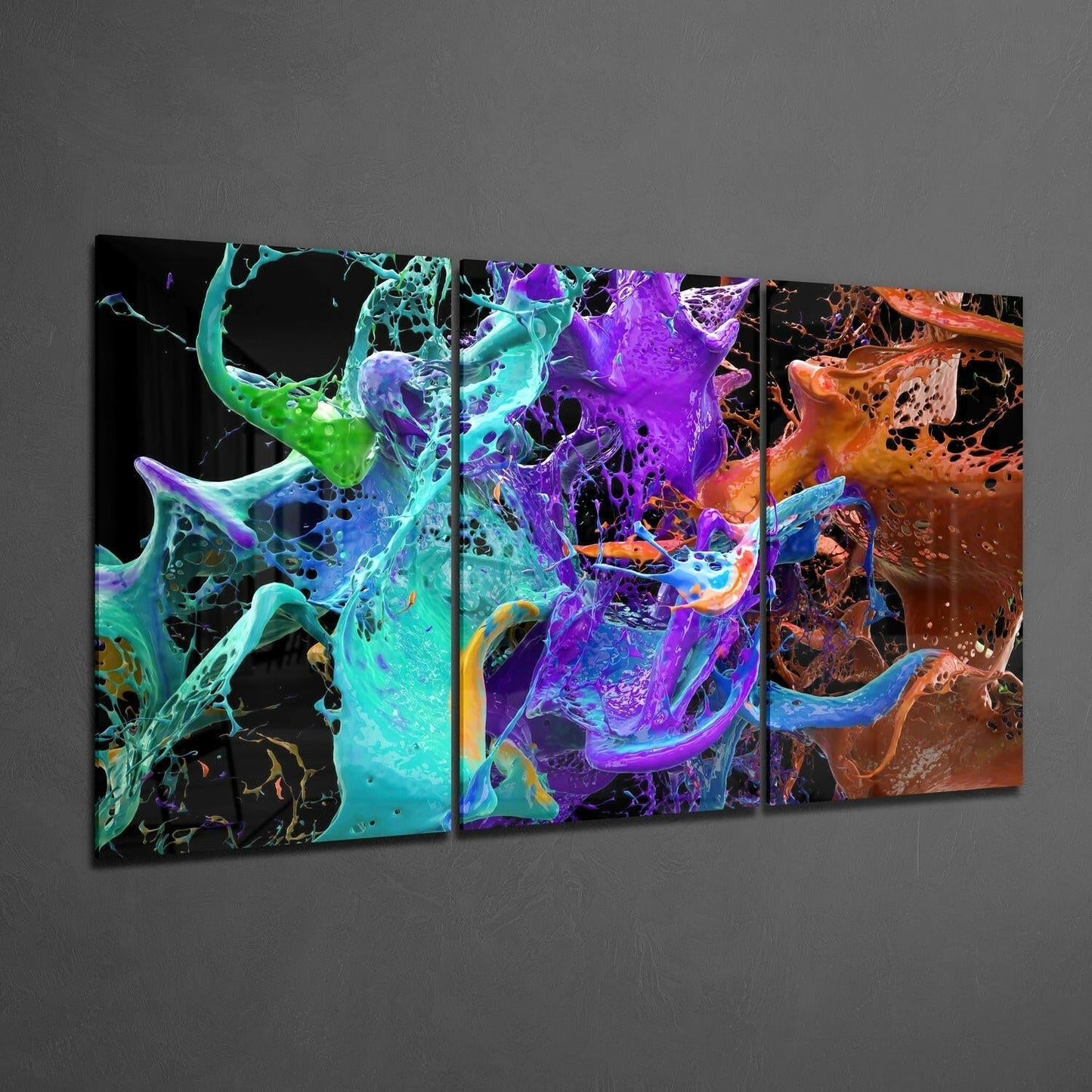Leap of Colors Glass Wall Art
