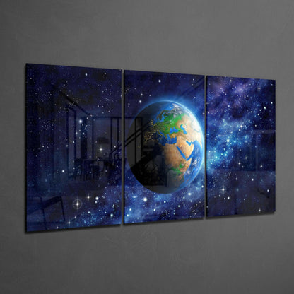 World Trio Glass Wall Art
