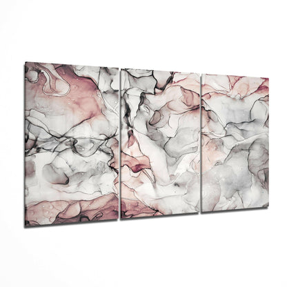 Smoky Posture glass wall art displayed on a living room wall