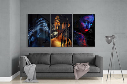 Woman Triptych Glass Wall Art