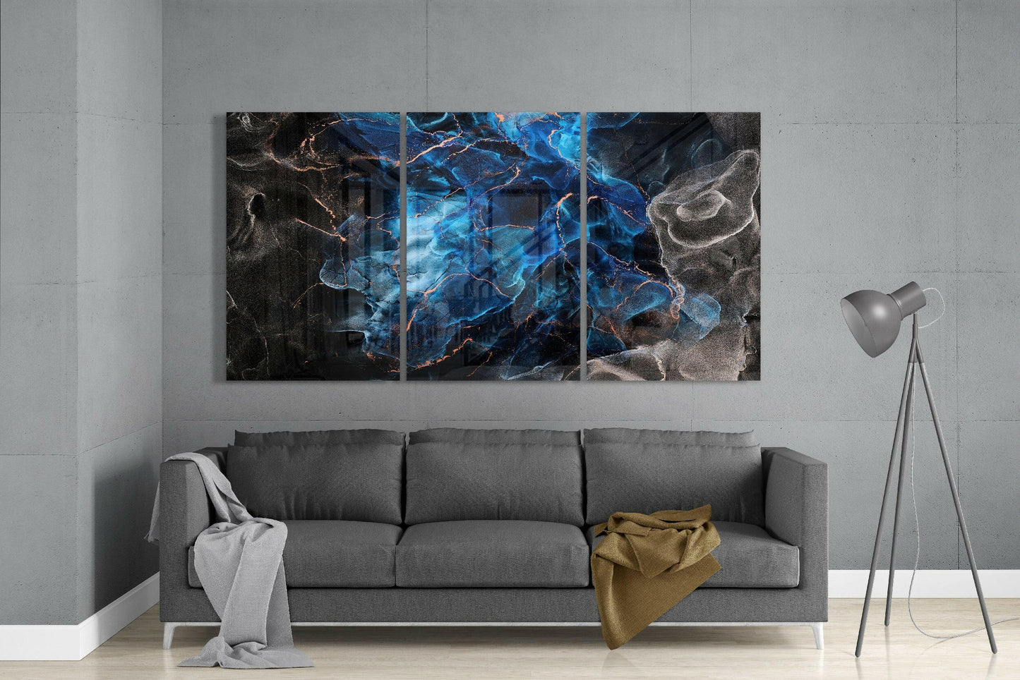 Dance Of Blue Glass Wall Art