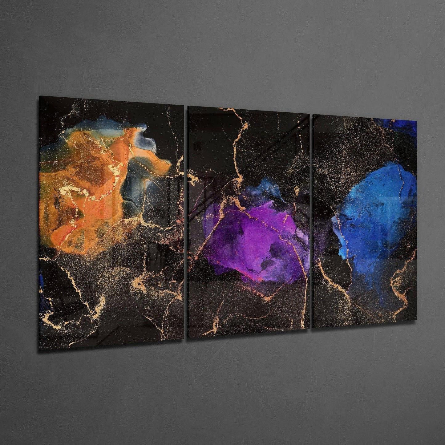 Orange, Blue, Purple Glass Wall Art