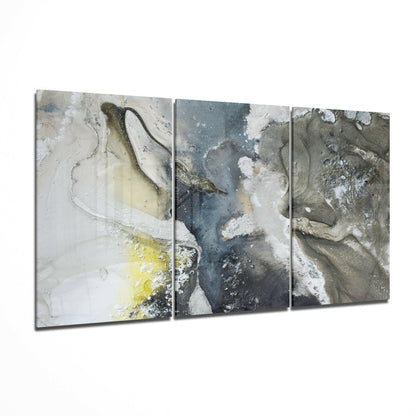 Sophisticated Mixture glass wall art displayed on a living room wall
