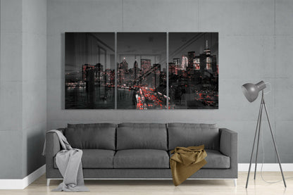 The Lights Of The City Glass Wall Art
