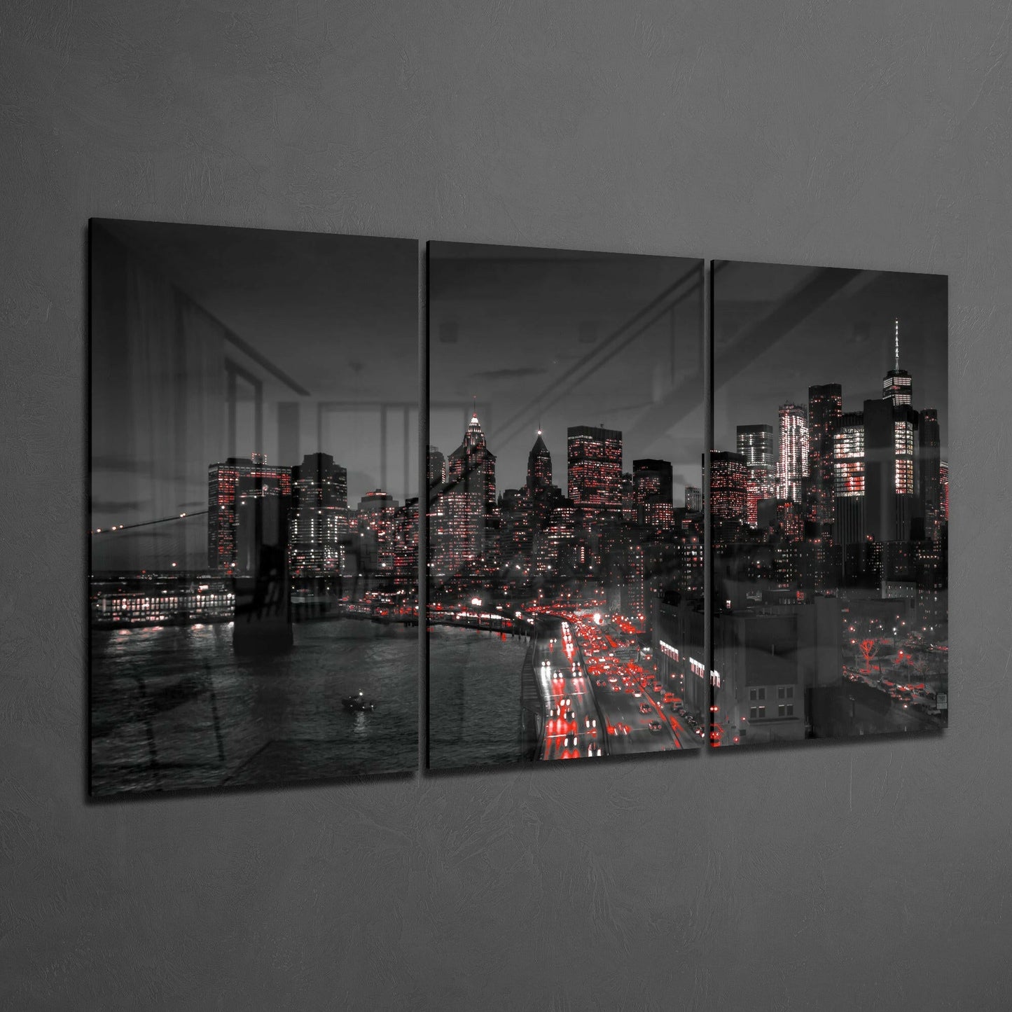 The Lights Of The City Glass Wall Art