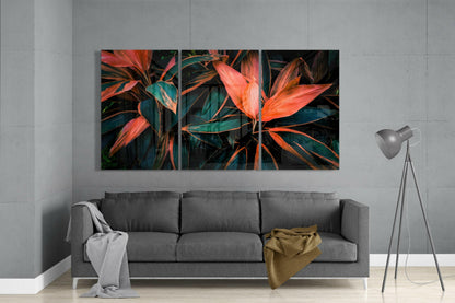 Cordyline Flower Glass Wall Art