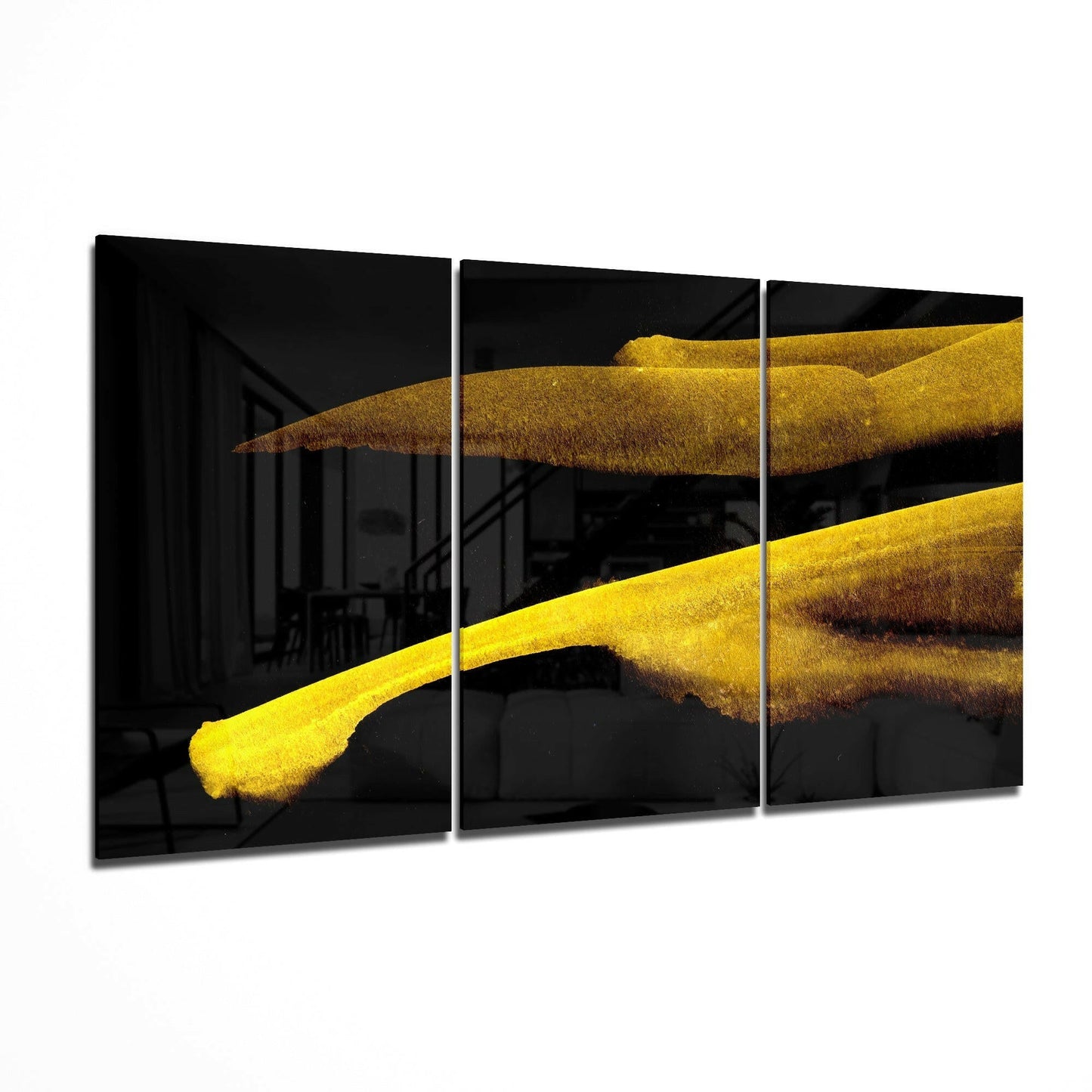 Yellow Touch glass wall art