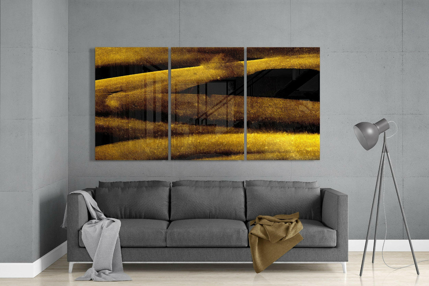 Yellow Touch Glass Wall Art