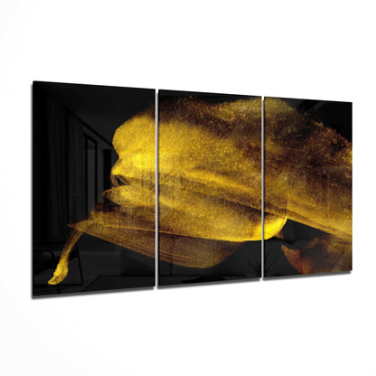 Yellow Touch glass wall art