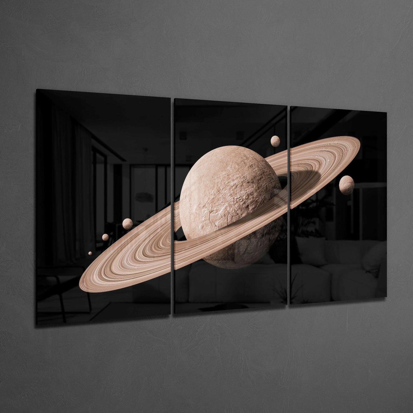 Saturn Glass Wall Art