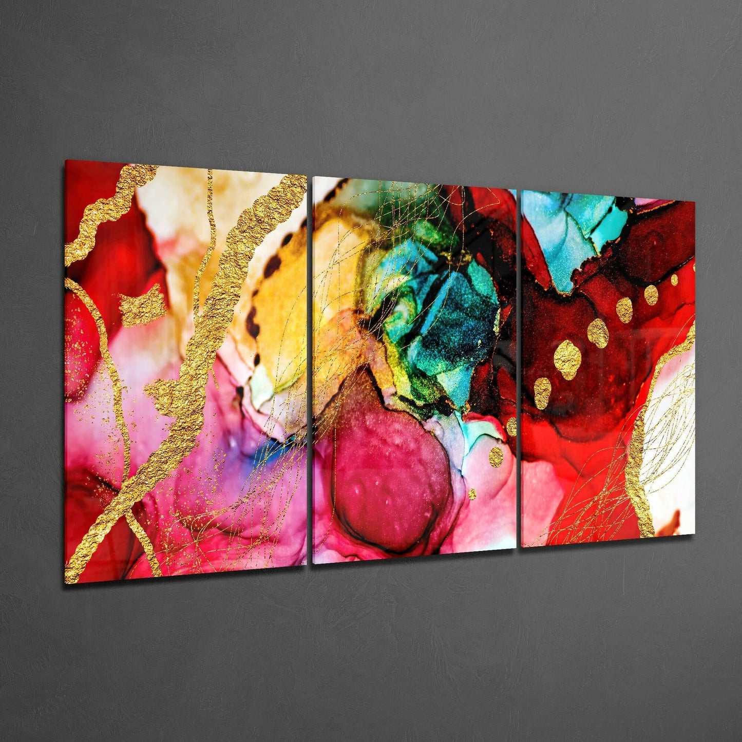Red Harmony Glass Wall Art