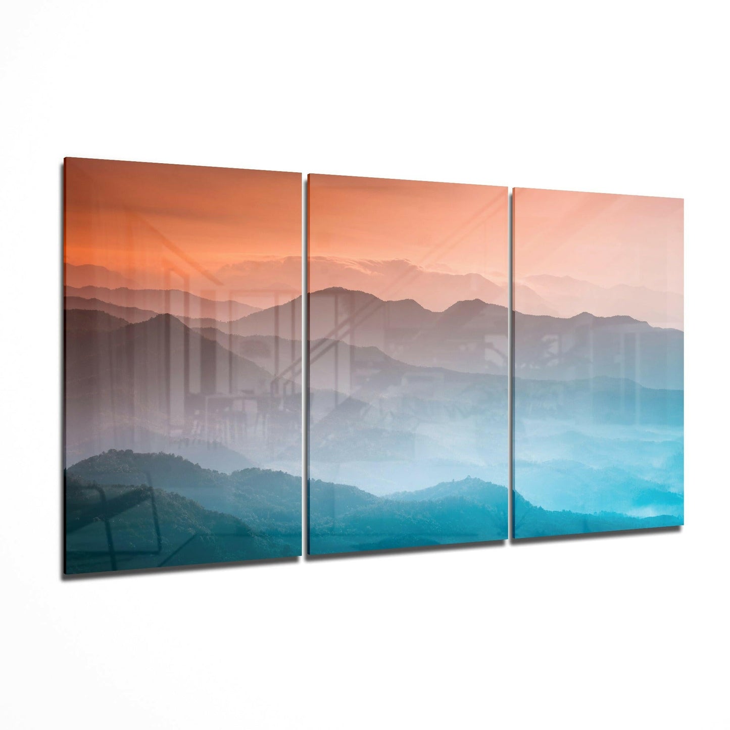 Mountains glass wall art printed on tempered glass