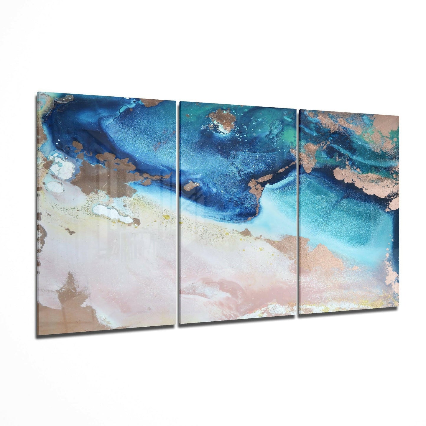 Blue Shore glass wall art printed on tempered glass