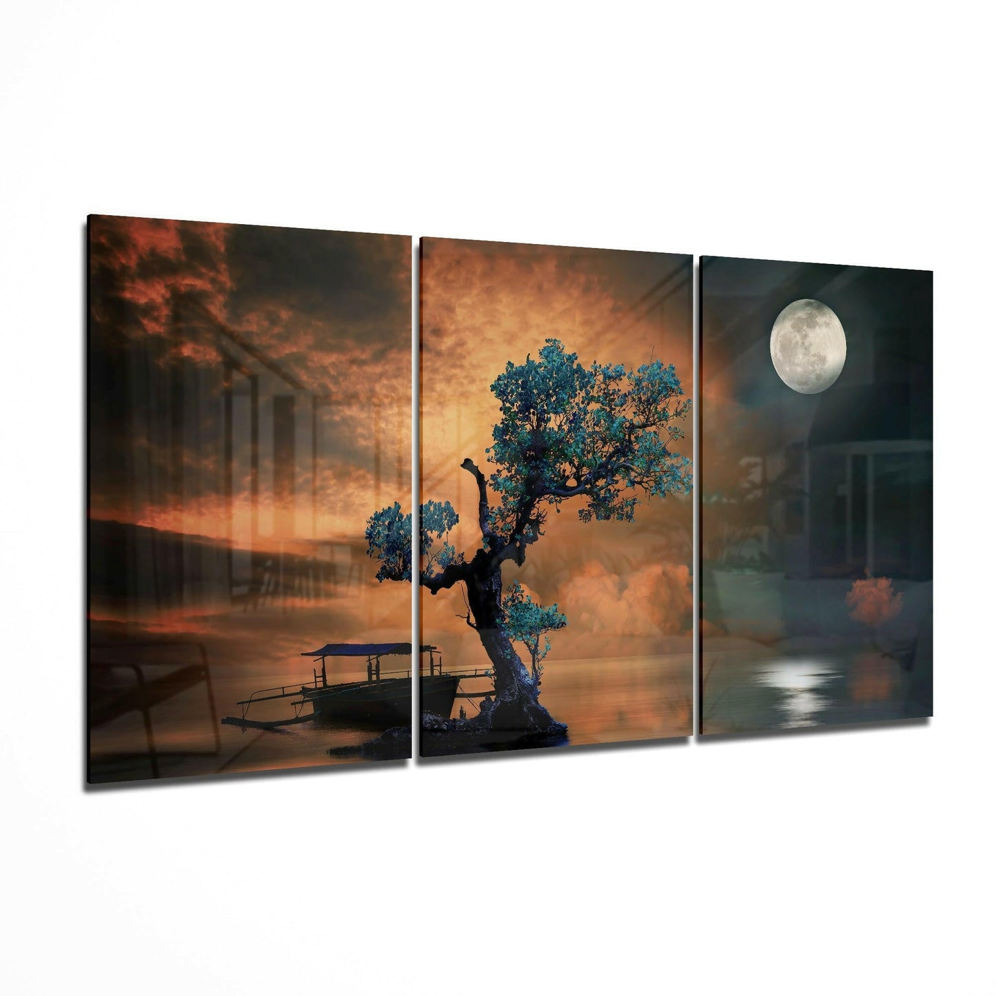 Bonsai glass wall art printed on tempered glass