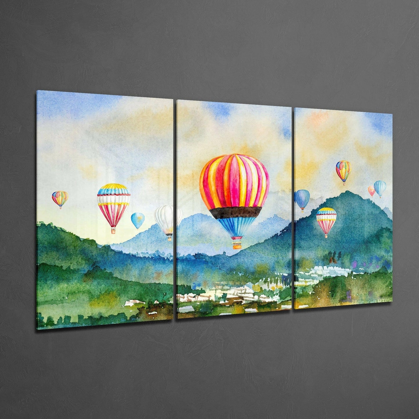 Balloons Glass Wall Art